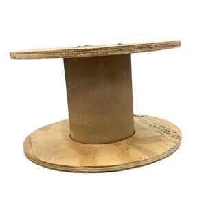 Used 11.5" Diameter Wooden Cardboard Center Plywood Spool Craft Supply Decor